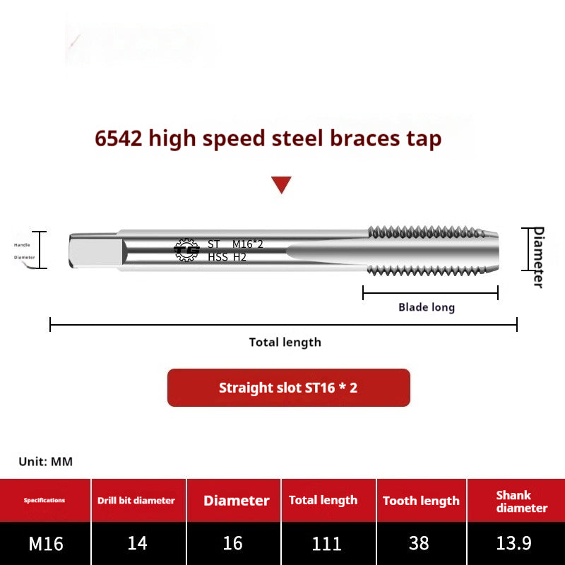 2114-6542 High Speed Steel Braces Taps ST Straight Groove Taps Thread Sheath Braces Tapping Screw Sleeve Installation Tool Shandong Denso Pricision Tools Co.,Ltd.